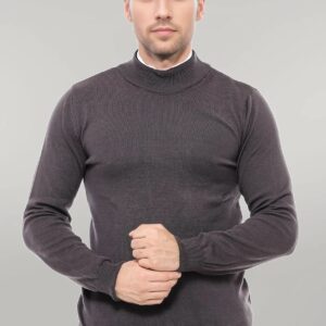 Half Turtleneck Dark Grey Knitwear Sweater - Wessi