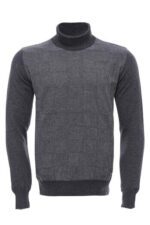 Half Turtleneck Patterned Anthracite Men Knitwear