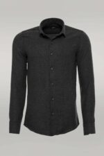 Herringbone Pattern Thick Dark Green Men Lumberjack Shirt