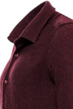 Herringbone-Patterned-Dark-Burgundy-Men-Lumberjack-Shirt-Wessi-1
