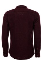 Herringbone-Patterned-Dark-Burgundy-Men-Lumberjack-Shirt-Wessi-2