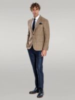 Herringbone-Slim-Fit-Wool-Tan-Men-Blazer-Wessi-3