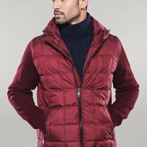 Hooded Burgundy Coat Jacket - Wessi