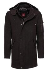 Hooded Cachet Hidden Zippered Brown Coat