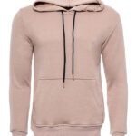 Hooded Pocket Plain Beige Men's Sweatshirt - Wessi