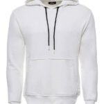 Hooded Pocket Plain Cream Men's Sweatshirt - Wessi