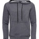 Hooded Pocket Plain Dark Grey Men's Sweatshirt - Wessi