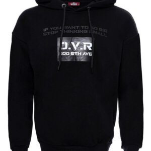 Hooded Pocket Printed Black Sweatshirt - Wessi