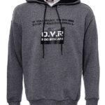 Hooded Pocket Printed Dark Grey Sweatshirt - Wessi