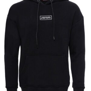Hooded Printed Men's Black Sweatshirt - Wessi