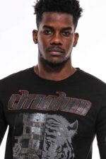 Hooded-Silver-Grey-Tiger-Patterned-Black-Slim-Fit-Sweatshirt-Wessi-3