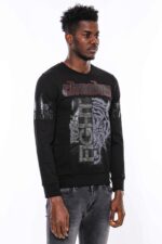 Hooded-Silver-Grey-Tiger-Patterned-Black-Slim-Fit-Sweatshirt-Wessi-5