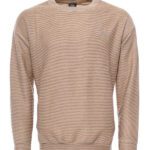 Horizontal Striped Beige Men's Sweatshirt - Wessi