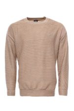 Horizontal Striped Beige Men's Sweatshirt