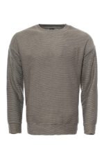 Horizontal Striped Khaki Men's Sweatshirt
