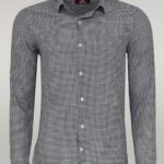 Houndstooth Pattern Black Men Shirt - Wessi