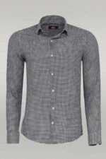 Houndstooth Pattern Black Men Shirt