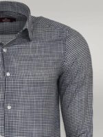 Houndstooth-Pattern-Navy-Blue-Men-Shirt-Wessi-3