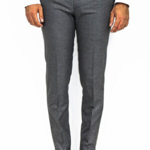 Houndstooth Patterned Anthracite Men Pants - Wessi