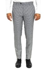 Houndstooth Patterned Black Men Pants