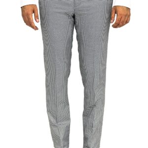 Houndstooth Patterned Black Men Pants - Wessi