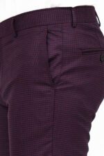 Houndstooth-Patterned-Burgundy-Men-Pants-Wessi-1