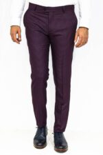 Houndstooth-Patterned-Burgundy-Men-Pants-Wessi-2