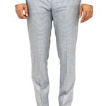 Houndstooth Patterned Grey Men Pants - Wessi