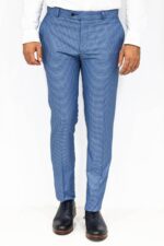 Houndstooth-Patterned-Indigo-Blue-Men-Pants-Wessi-2