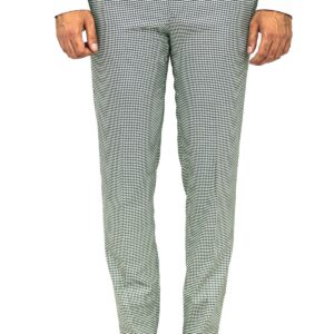 Houndstooth Patterned Light Green Men Pants - Wessi