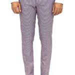 Houndstooth Patterned Light Purple Men Pants - Wessi