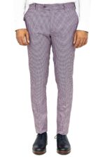 Houndstooth Patterned Light Purple Men Pants