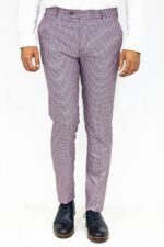 Houndstooth-Patterned-Light-Purple-Men-Pants-Wessi-2