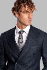Houndstooth-Patterned-Navy-Blue-Men-Double-Breasted-Blazer-Wessi-1