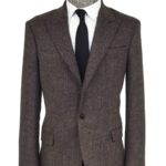 Houndstooth Wool Black Men Blazer - Wessi