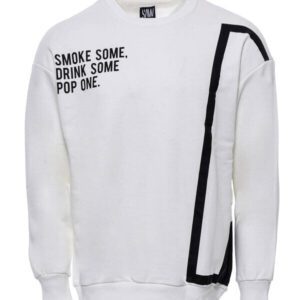 Human Figure Crew Neck White Sweatshirt - Wessi