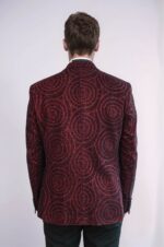 Hypnose-Pattern-Peak-Lapel-Slim-Fit-Burgundy-Men-Tuxedo-Blazer-Wessi-4