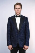 Hypnose-Pattern-Peak-Lapel-Slim-Fit-Navy-Blue-Men-Tuxedo-Blazer-Wessi-1