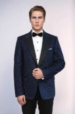 Hypnose-Pattern-Peak-Lapel-Slim-Fit-Navy-Blue-Men-Tuxedo-Blazer-Wessi-3