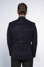 Hypnose-Patterned-Peak-Lapel-Slim-Fit-Black-Men-Tuxedo-Blazer-Wessi-4