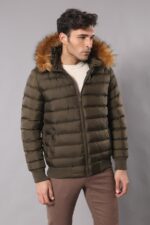 Khaki-Fur-Hooded-Mens-Puffer-Coat-Wessi-1