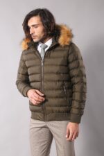 Khaki-Fur-Hooded-Mens-Puffer-Coat-Wessi-3