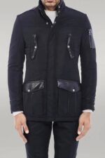 Leather Modeled Black Slim Fit Quilted Jacket