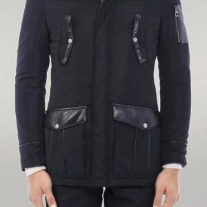 Leather Modeled Black Slim Fit Quilted Jacket - Wessi