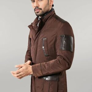 Leather Modeled Brown Slim Fit Quilted Jacket - Wessi