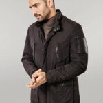 Leather Modeled Dark Brown Slim Fit Quilted Jacket - Wessi