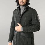 Leather Modeled Green Slim Fit Quilted Jacket - Wessi
