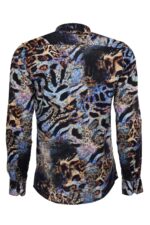 Leopard-Pattern-Slim-Fit-Long-Sleeves-Multicolor-Men-Shirt-Wessi-2