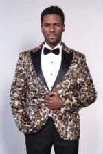 Leopard Patterned  Men's Tuxedo Evening Jacket