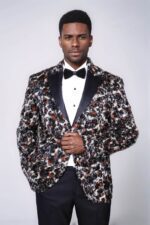 Leopard Patterned  Men's Tuxedo Evening Jacket